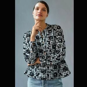 NWT Anthropologie Stitched Detail Button-Down Shirt - Small